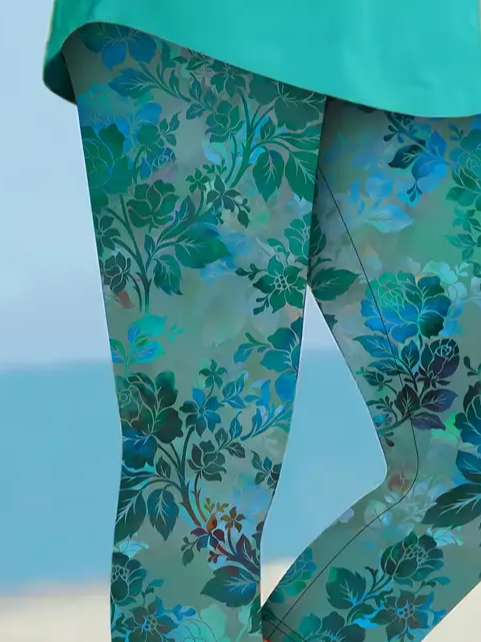 Women's Floral Spring Print Fashion Leggings