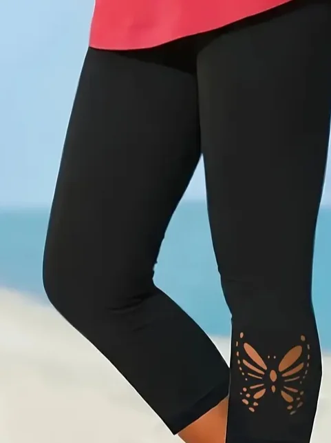 Women's Butterfly Spring Print Casual Leggings