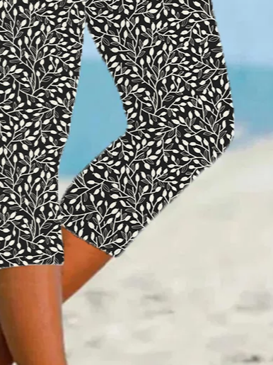 Women's Floral Spring Print Casual Leggings