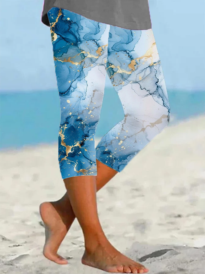 Women's Abstract Spring Print Casual Leggings