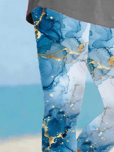 Women's Abstract Spring Print Casual Leggings