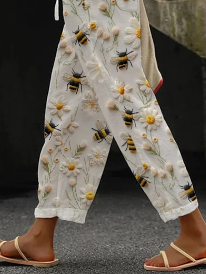 Animal Linen Casual Regular Fit Pants