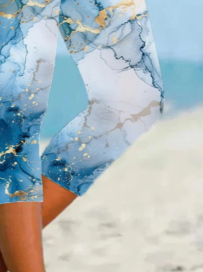 Women's Abstract Spring Print Casual Leggings