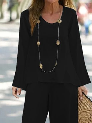 Women's Spring Printed Two Piece Suit