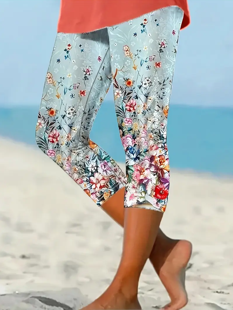 Women's Floral Spring Print Casual Leggings