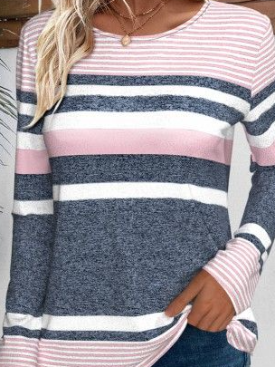 Jersey Casual Crew Neck Loose T-Shirt