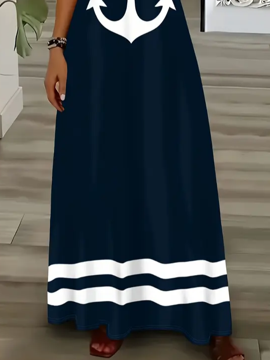 Women's Anchor Spring Print Sexy Fashion Suspender Dress