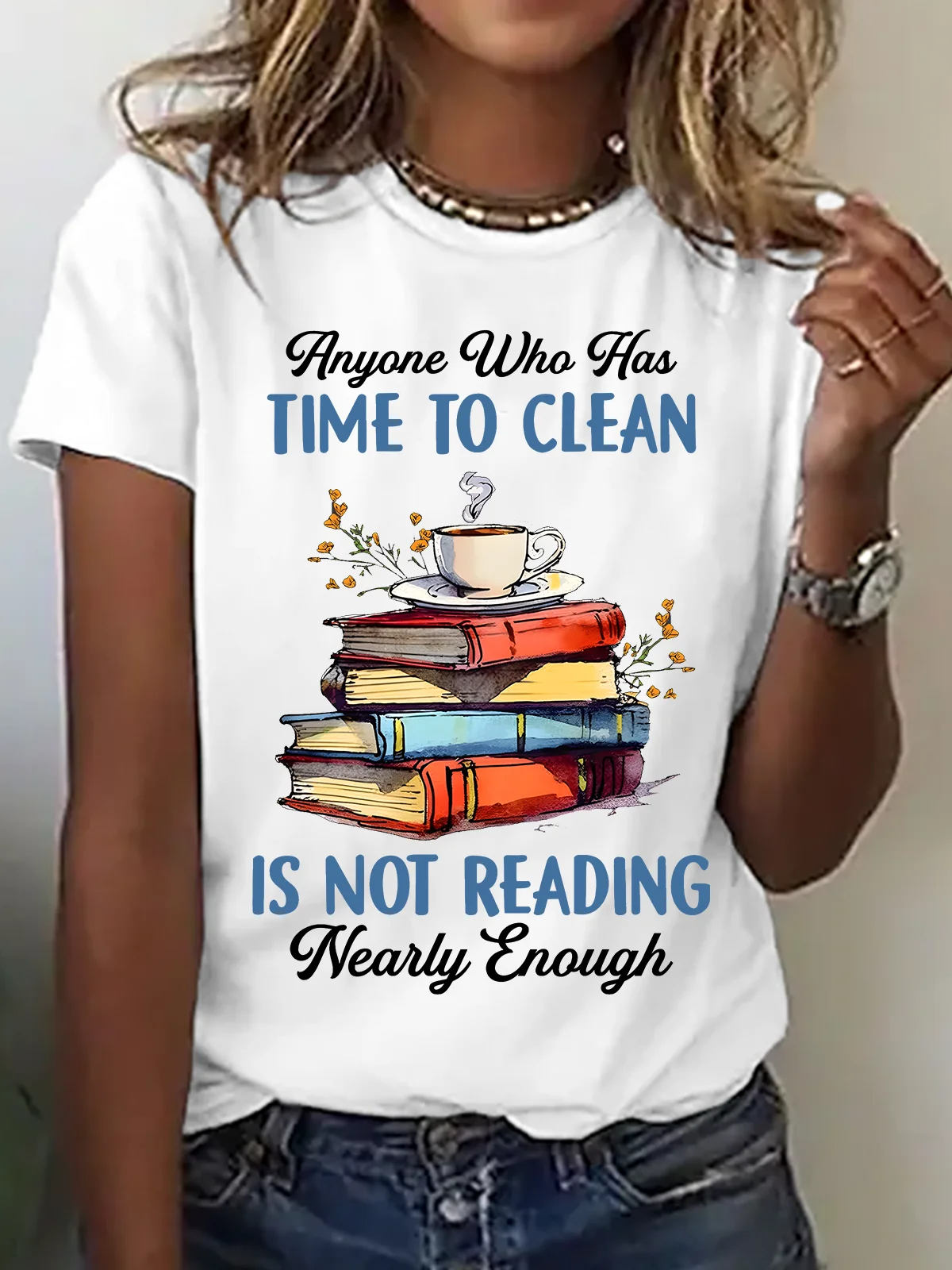 Women Text Letters Crew Neck Cotton Short Sleeve Casual Daily Summer T-shirt