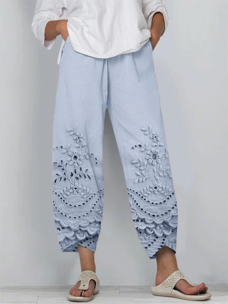 Women's Spring Floral Print Casual Pants