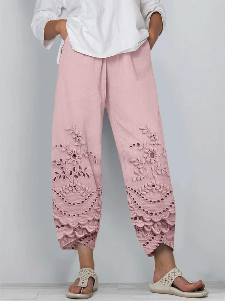 Women's Spring Floral Print Casual Pants