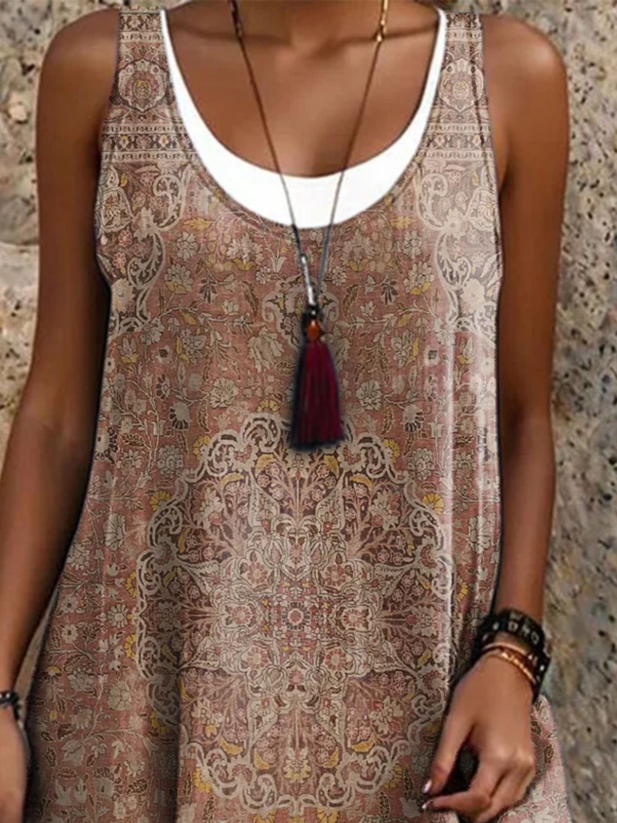 Casual Cotton Dress With No