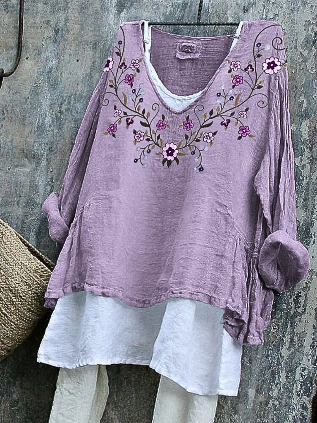 Cotton Floral Casual Loose T-Shirt
