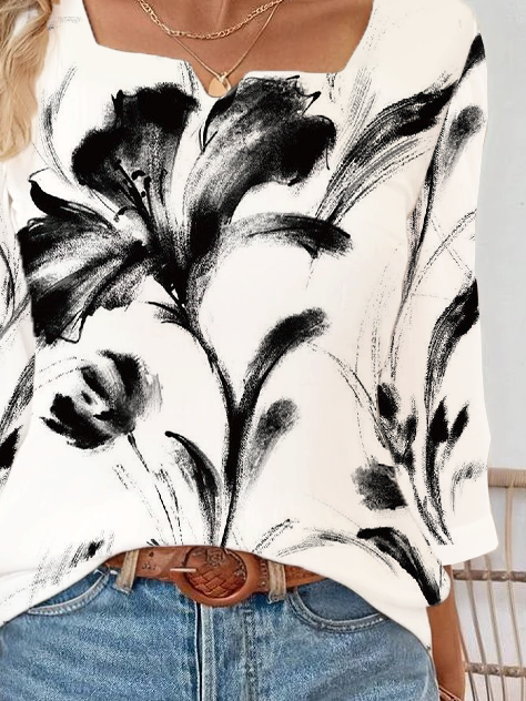 Women's Floral Print Casual Fashion Blouse