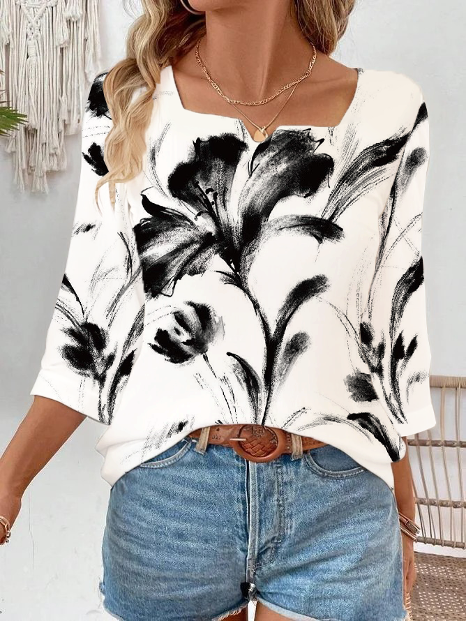 Women's Floral Print Casual Fashion Blouse