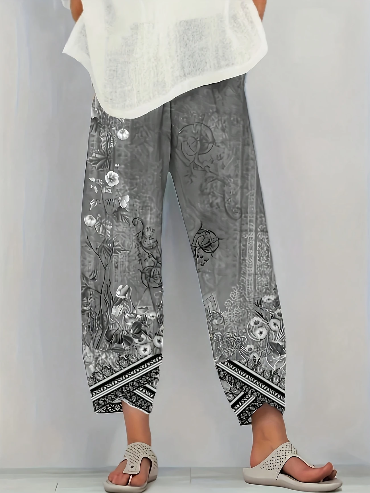 Women's Floral Spring Print Casual Pants