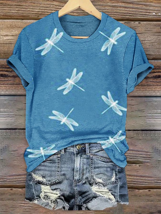 Floral Regular Fit V Neck Casual T-Shirt