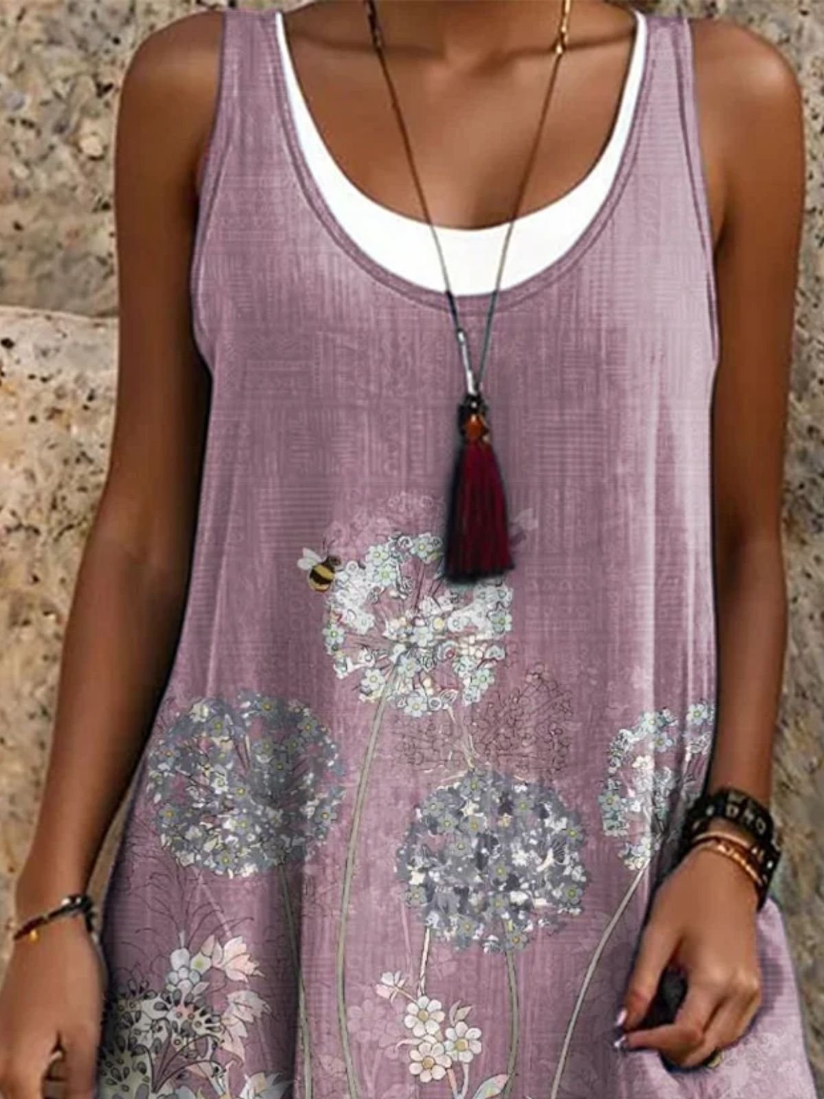 Cotton Vacation Dress With No