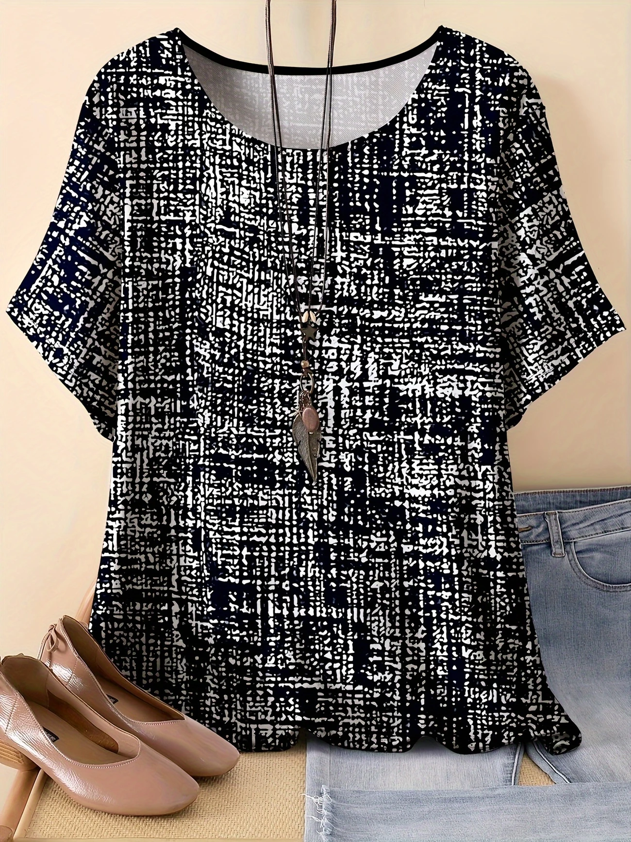 Loose Dolman Sleeve Simple T-Shirt