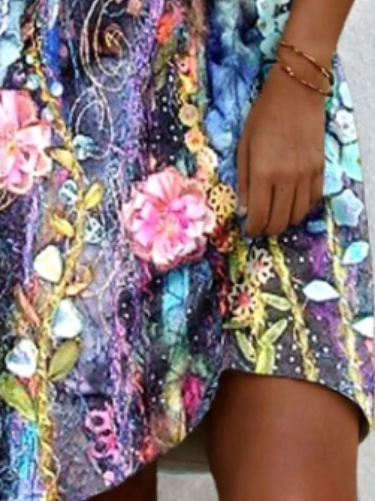 Regular Fit Floral Party Dress With No