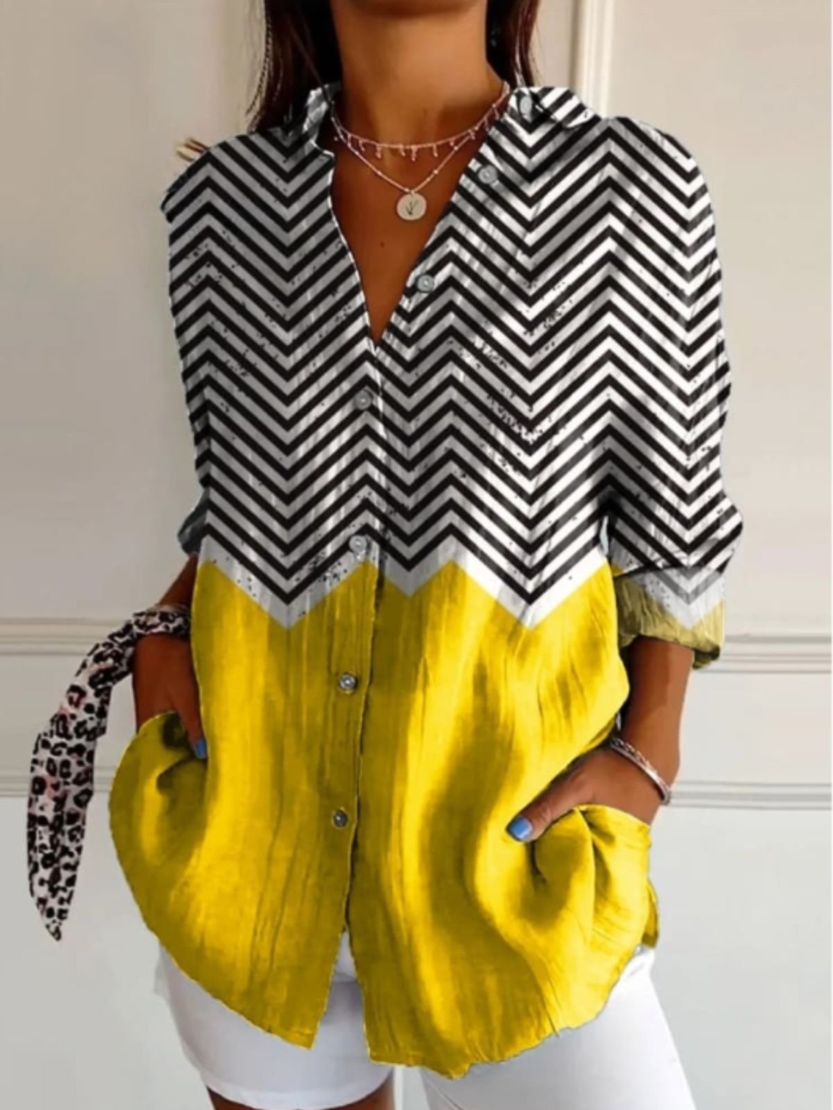 Casual Shirt Collar Cotton Shirt