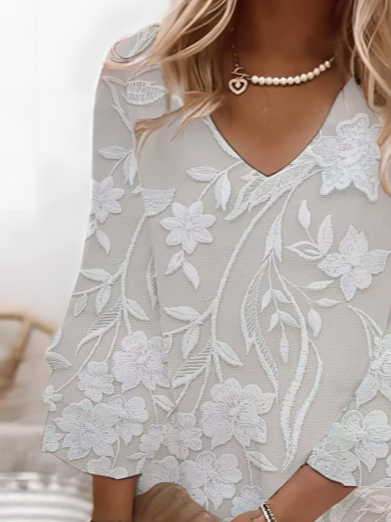 Women's Half Sleeve Summer White Floral Printing V Neck Daily Going Out Casual Midi H-Line Classic Dress