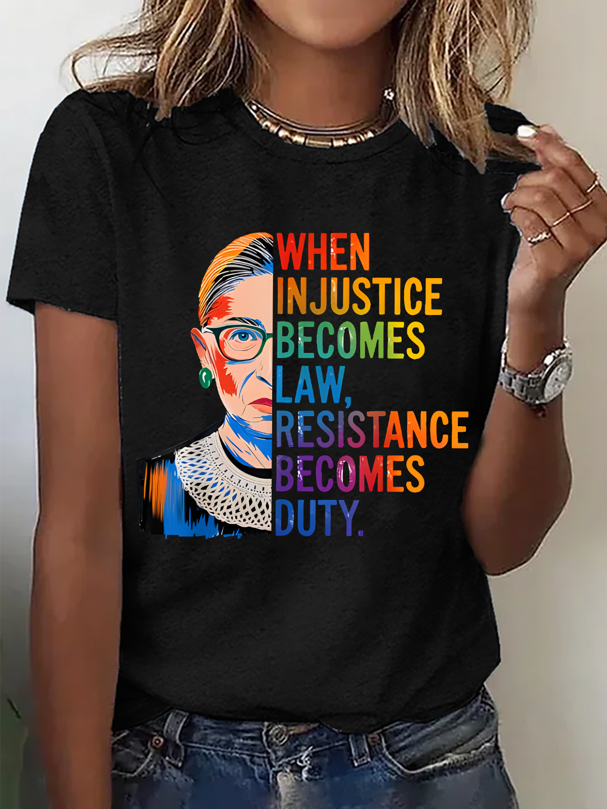 When Injustice Becomes Law Resistance Becomes Duty Rbg Quote Cotton T-Shirt