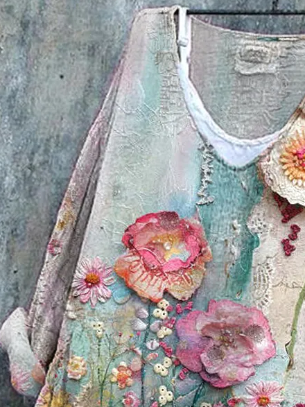 Women's Long Sleeve Blouse Spring/Fall As Picture Floral Printing V Neck Daily Going Out Casual Top