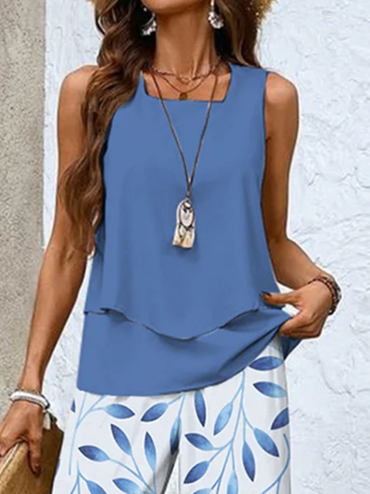 Vacation Regular Fit Two-Piece Set With No