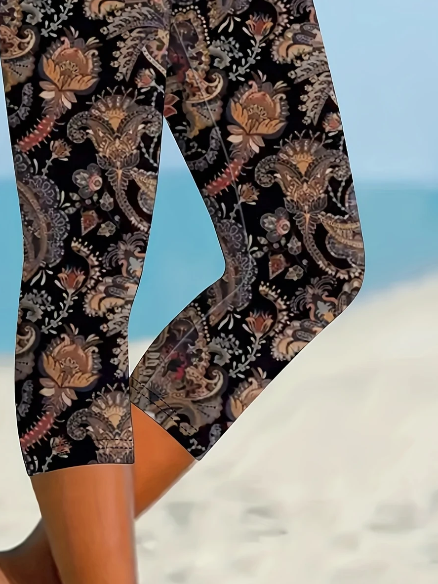 Women's Floral Print Casual Leggings