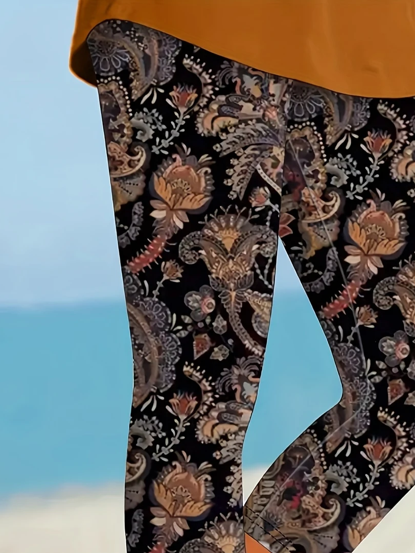 Women's Floral Print Casual Leggings