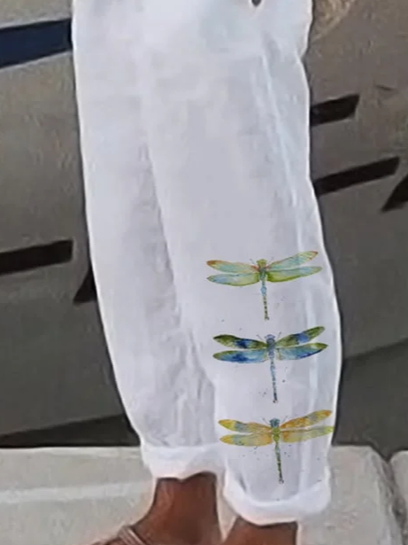 Women's Dragonfly Print Casual Pants
