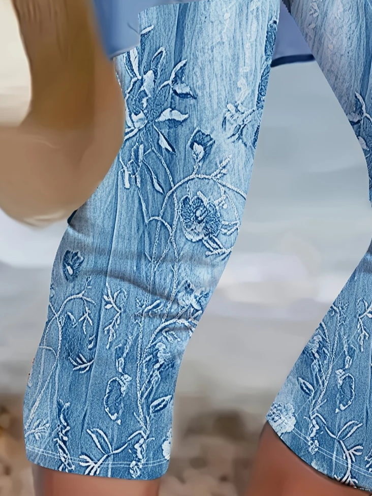 Women's Floral Print Casual Leggings