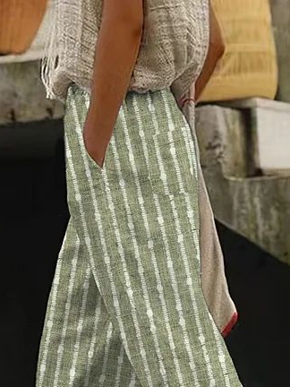Women's Striped Print Casual Pants