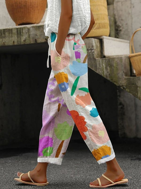 Women's Floral Print Casual Pants