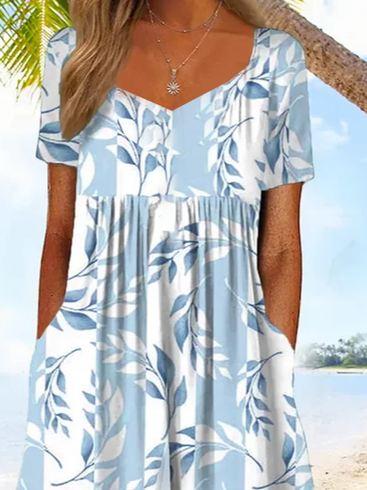 Women's H-Line V Neck Daily Going Out Casual Printing Floral Summer Ankle Pants Jumpsuit Romper