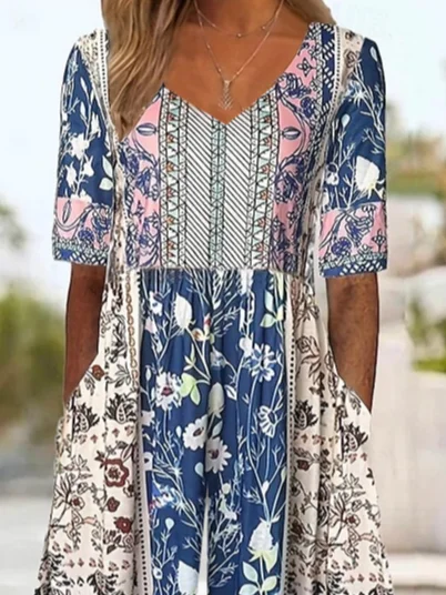 Women's H-Line V Neck Daily Going Out Casual Printing Floral Summer Ankle Pants Jumpsuit Romper