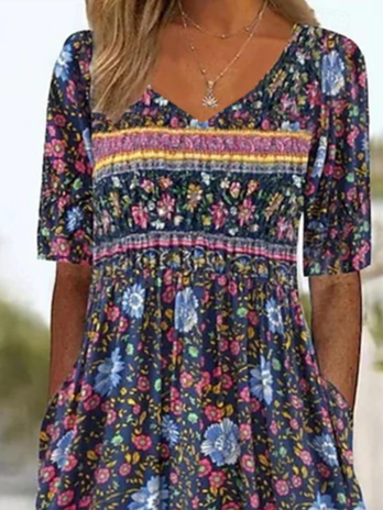 Women's H-Line V Neck Daily Going Out Casual Printing Floral Summer Ankle Pants Jumpsuit Romper