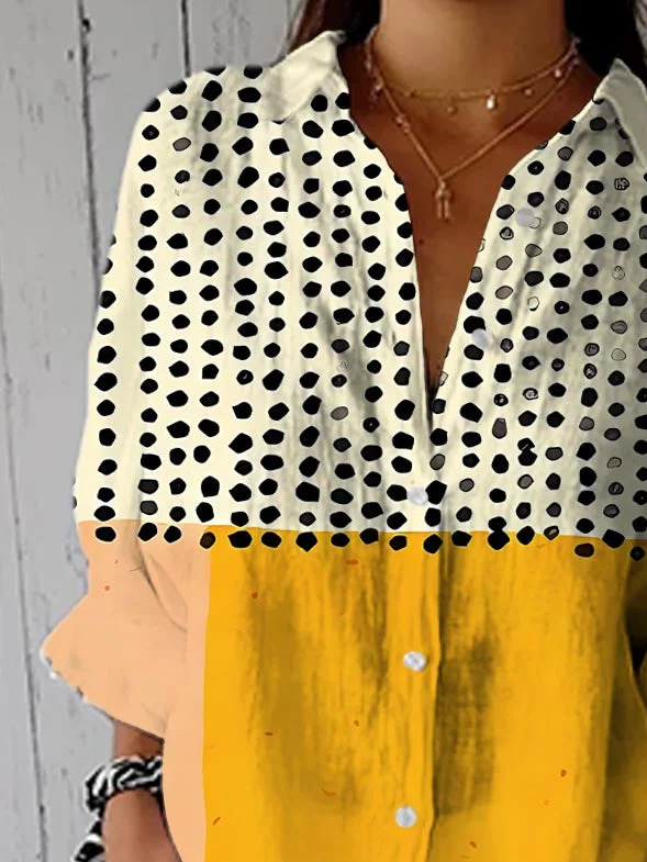 Women's Polka Dot Printed Casual Shirt