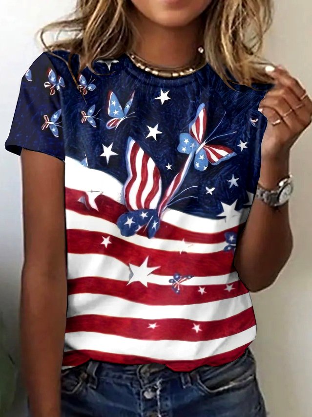 Crew Neck Casual Cotton T-Shirt