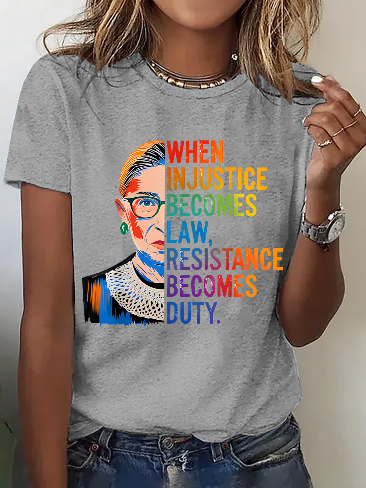 When Injustice Becomes Law Resistance Becomes Duty Rbg Quote Cotton T-Shirt