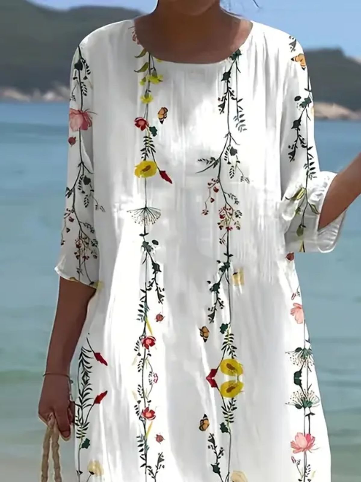 Casual Floral Dress With No