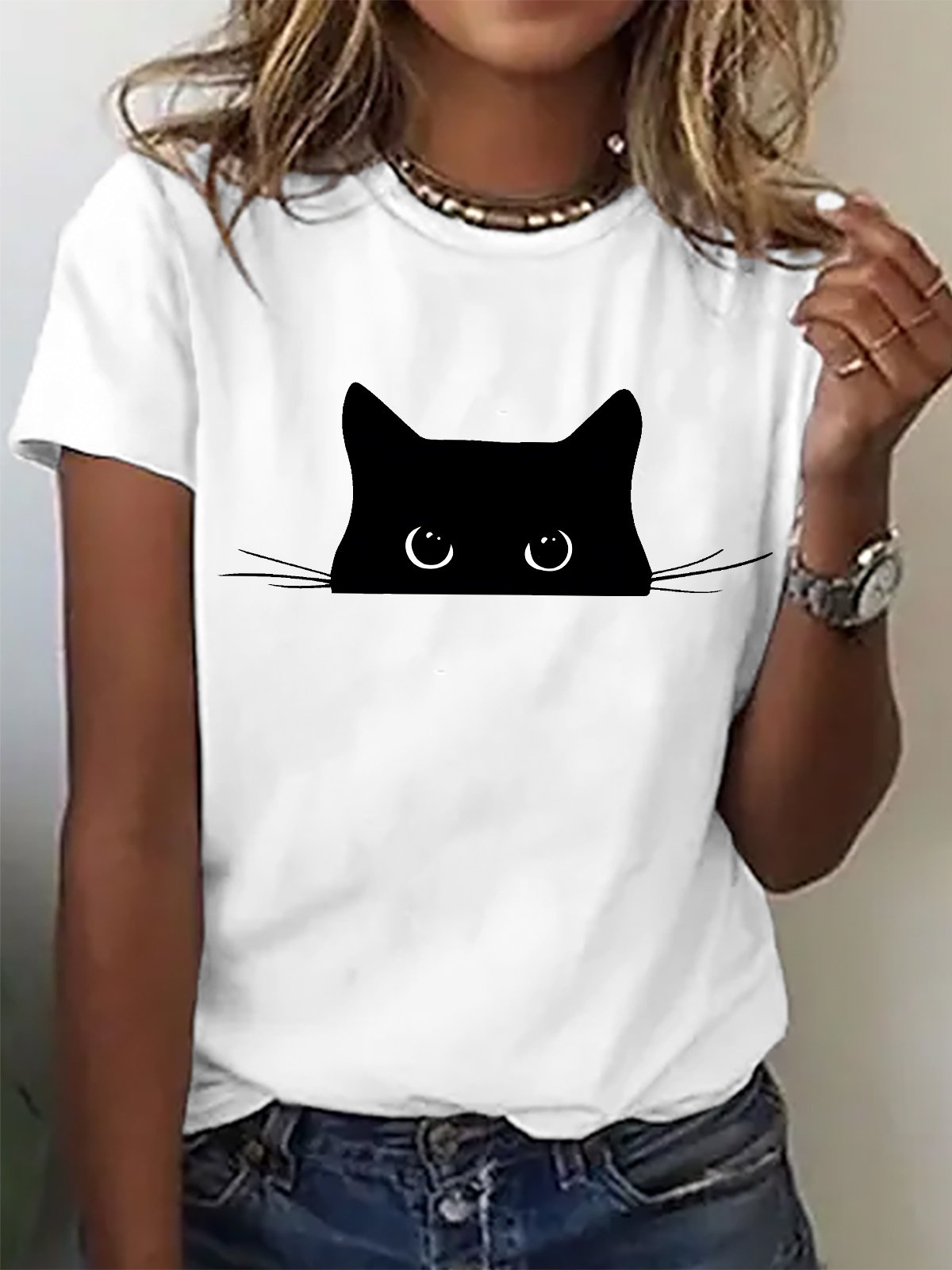 Cute Cat Cotton T-shirt