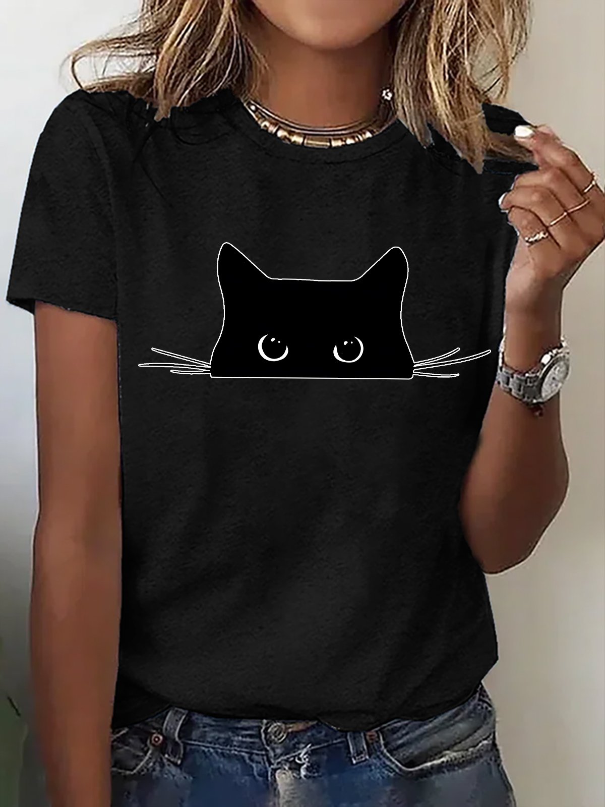 Cute Cat Cotton T-shirt