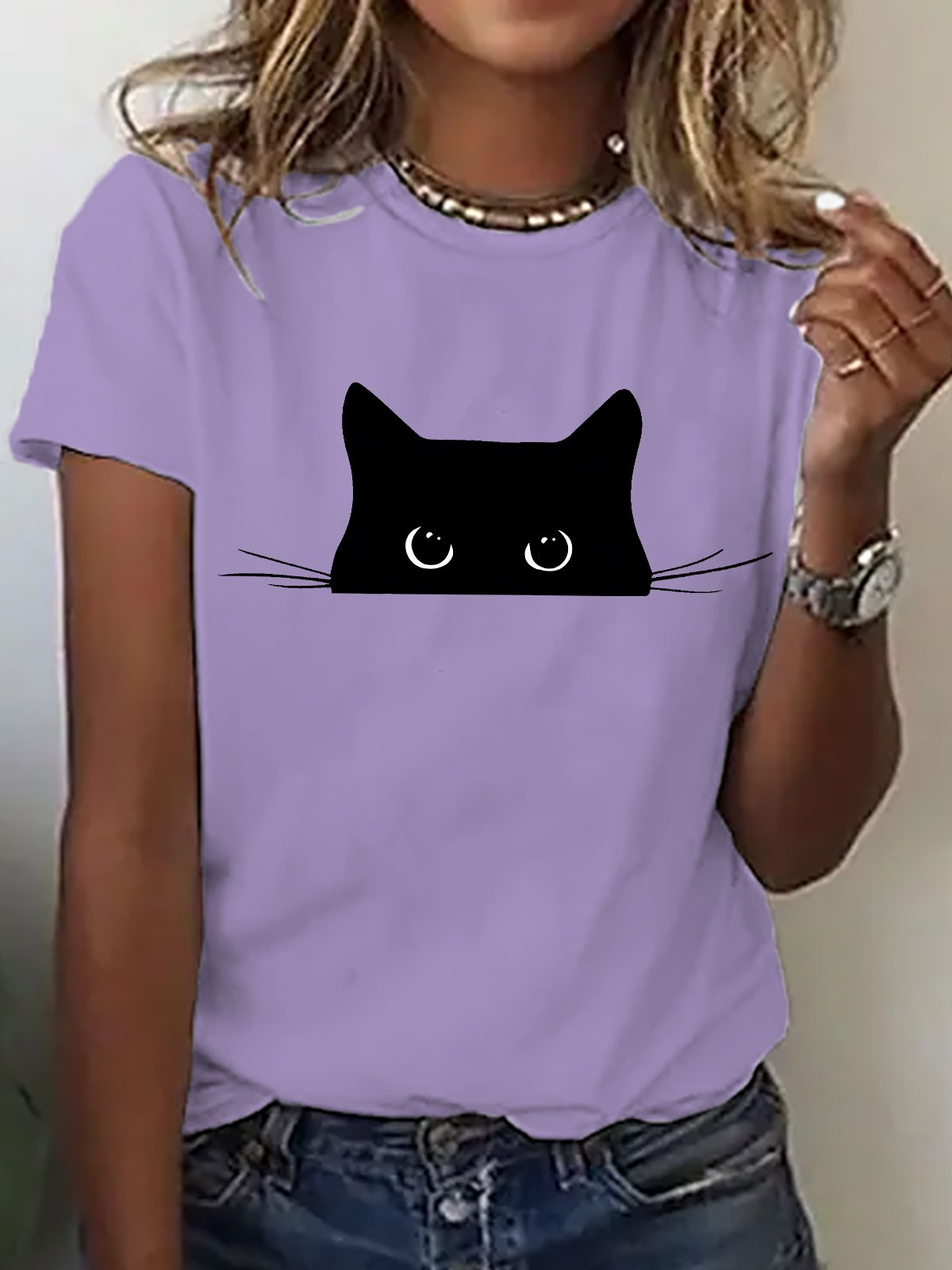 Cute Cat Cotton T-shirt