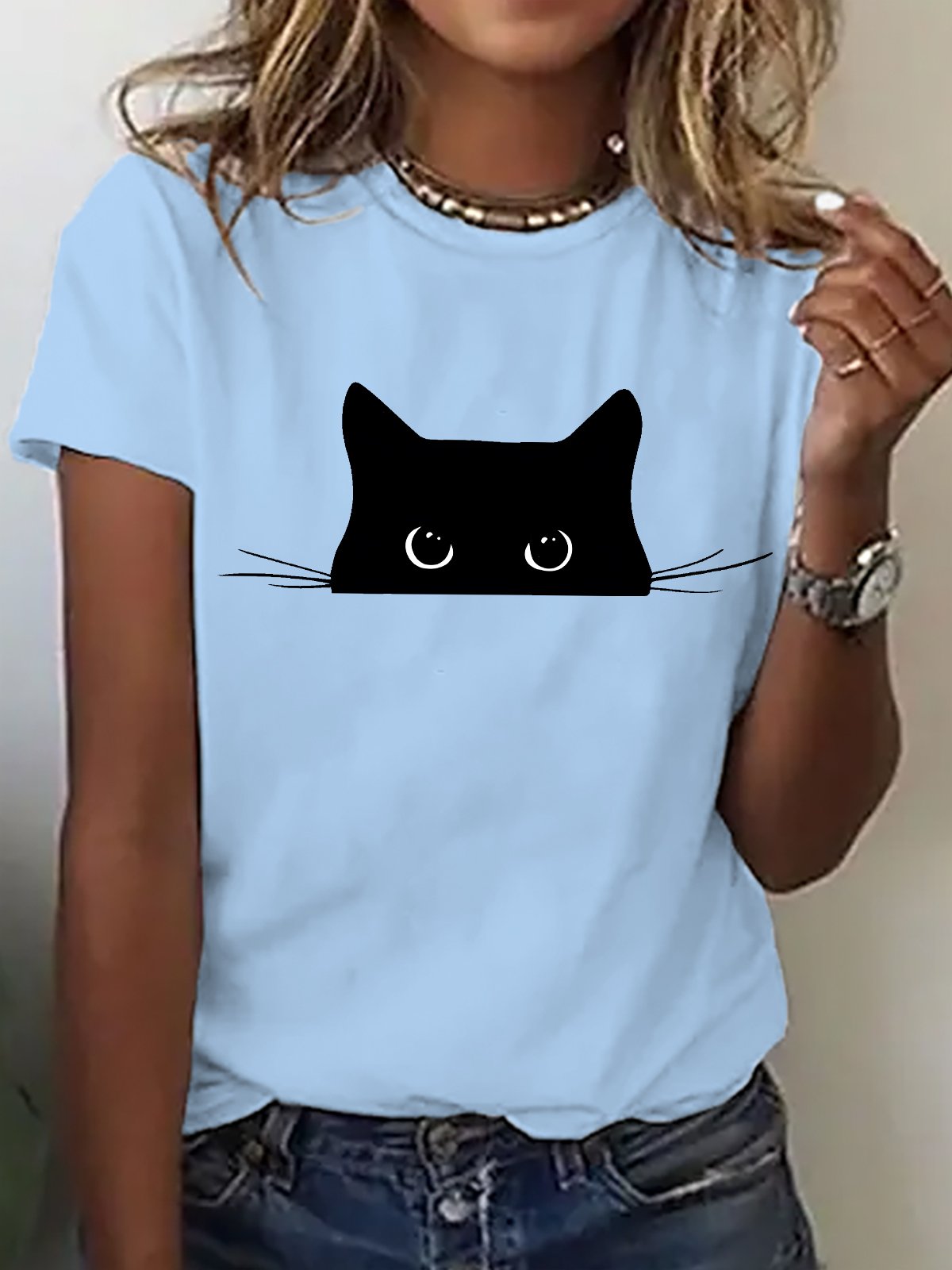 Cute Cat Cotton T-shirt