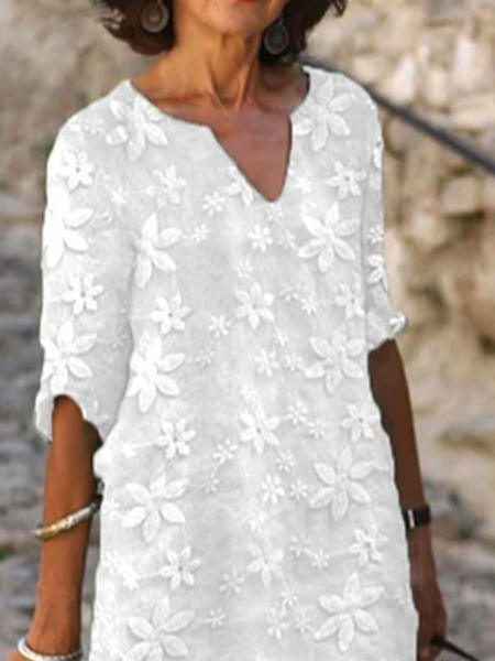 Women's Floral Print V-Neck Dress