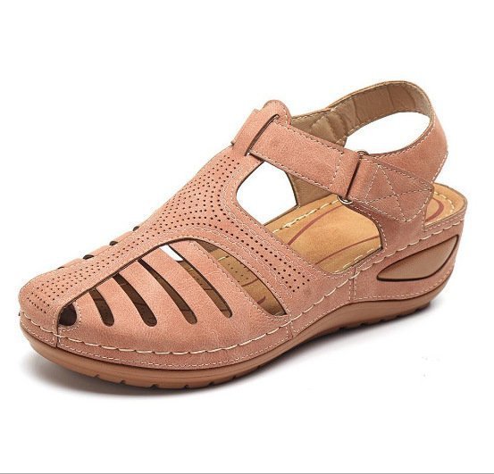 Retro Baotou Sandals For Women Summer New Hole Shoes Thick Bottom Round Toe Wedge Heel Octopus Sandals