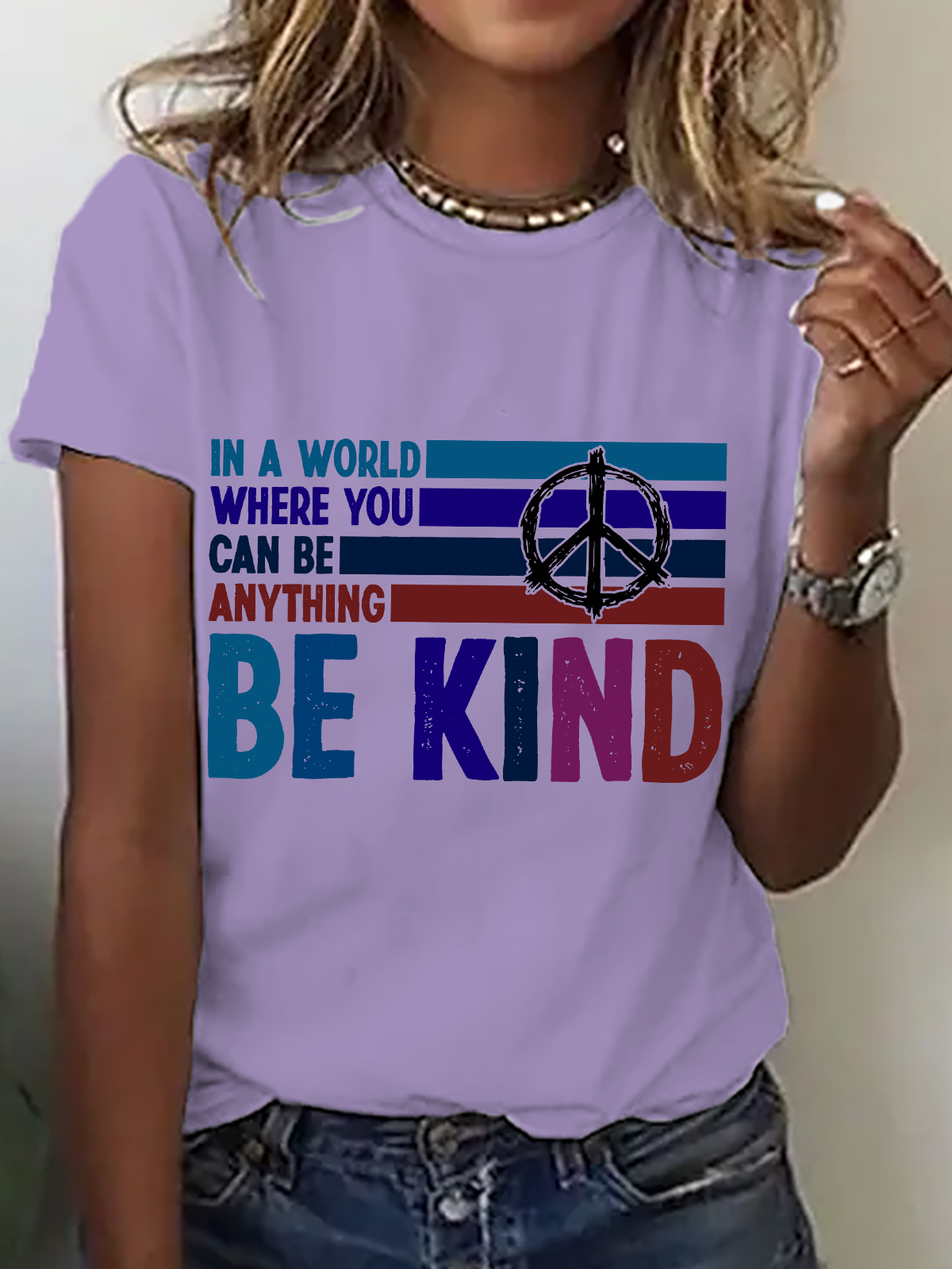 In A World Where You Can Be Anything Be Kind Cotton T-Shirt