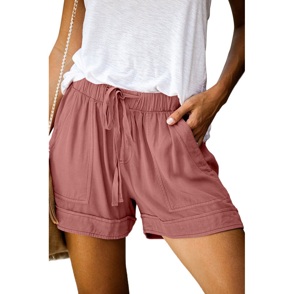 Four-Side Projectile Pocket Stitching Plain Street Shorts