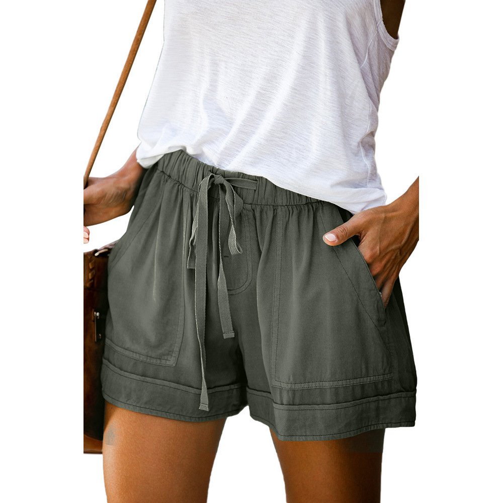 Four-Side Projectile Pocket Stitching Plain Street Shorts